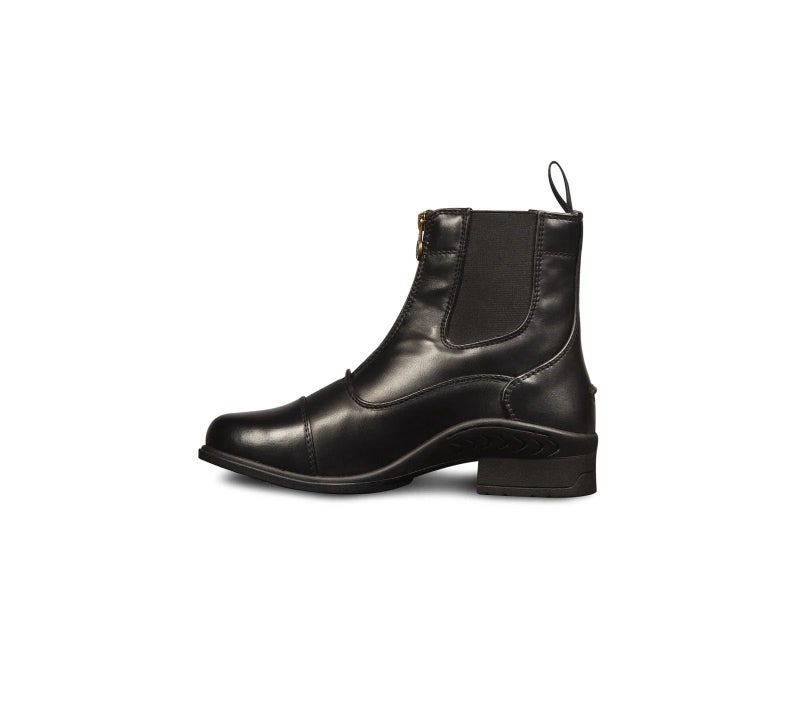 Ovation Women's Lightweight Stylish Equestrian Horse Riding Ankle Length Synthetic Vega Leather Quantum Zip Paddock Boots, Black, Size 8 - Image 3